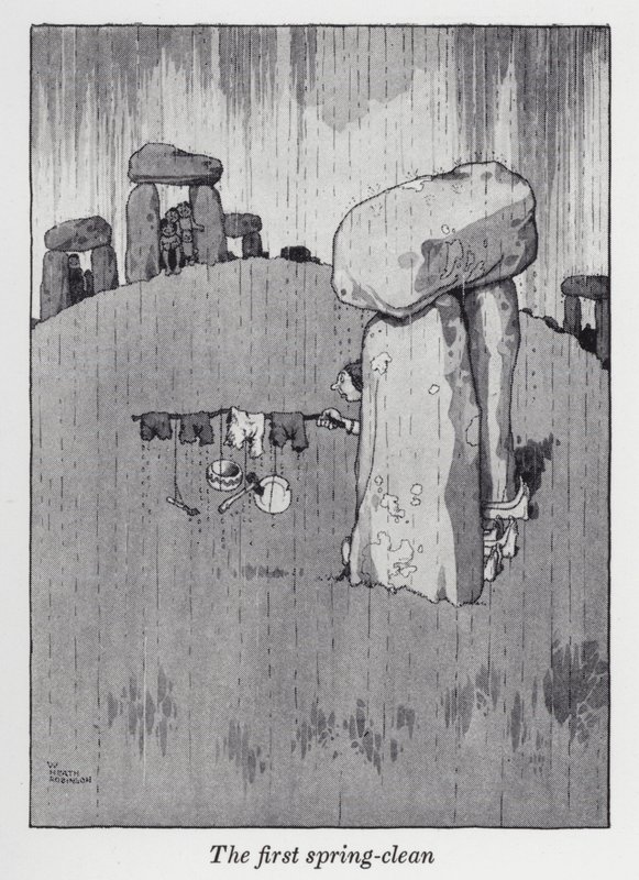 Den första vårrengöringen (litho) av William Heath Robinson