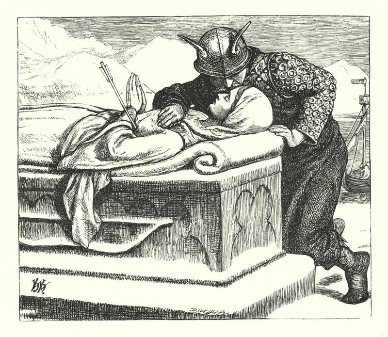 The Ballad of Oriana (gravyr) av William Henry (after) Hunt
