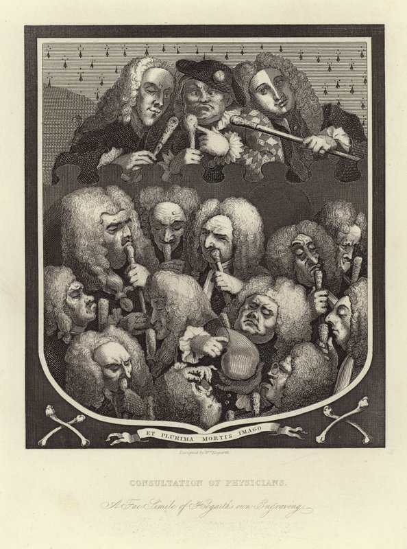 Konsultation av läkare av William Hogarth
