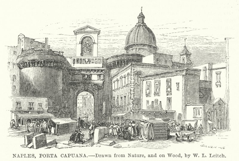 Neapel, Porta Capuana (gravyr) av William Leighton (after) Leitch