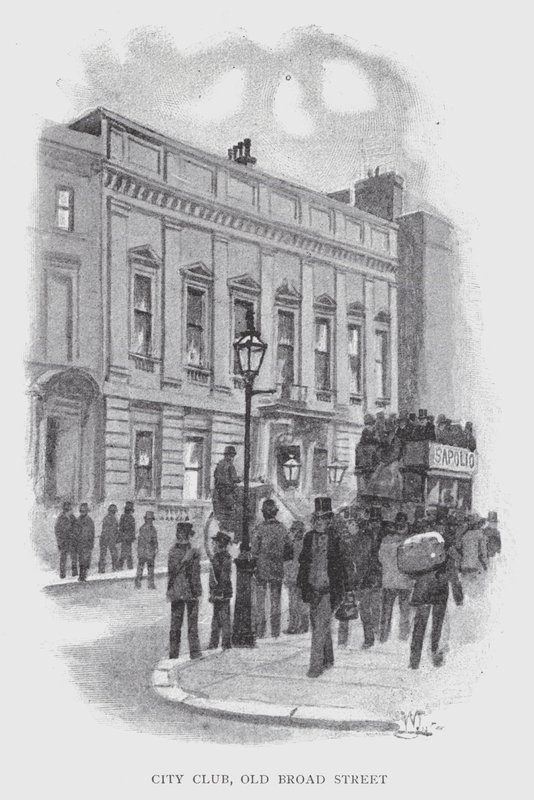 City Club, Old Broad Street (litho) av William Luker