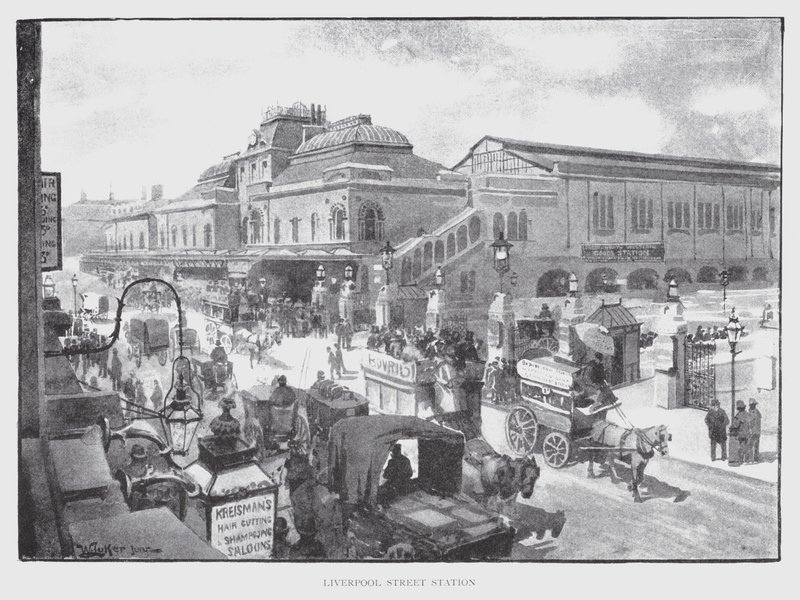 Liverpool Street Station (litho) av William Luker
