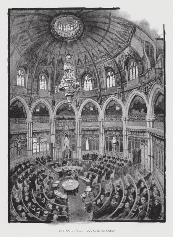 The Guildhall, Council Chamber (litho) av William Luker