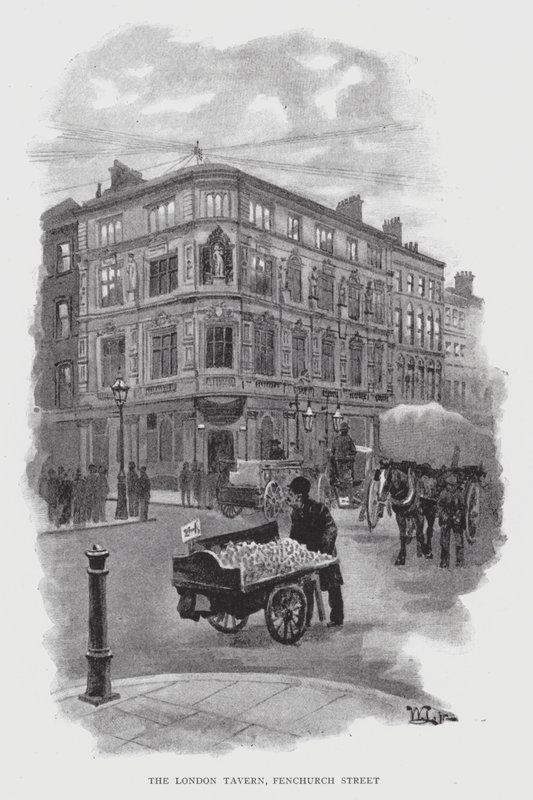 The London Tavern, Fenchurch Street (litho) av William Luker
