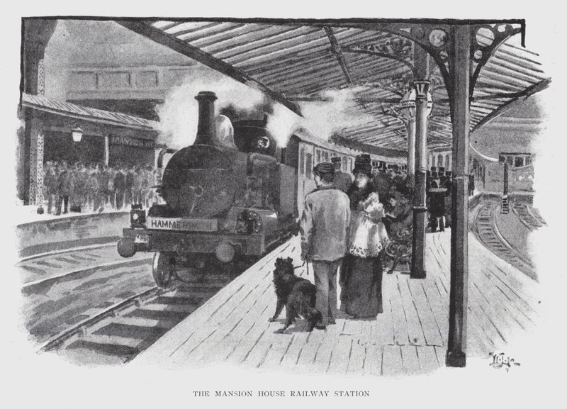 The Mansion House Railway Station (litho) av William Luker