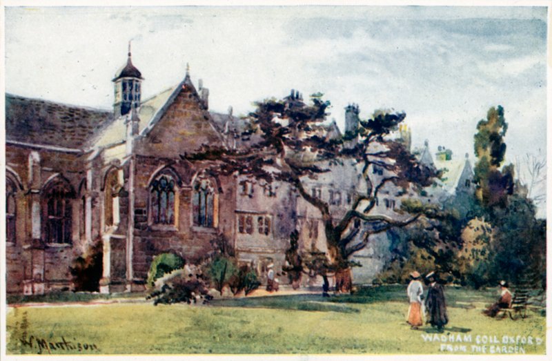 Wadham College från trädgården av William Matthison