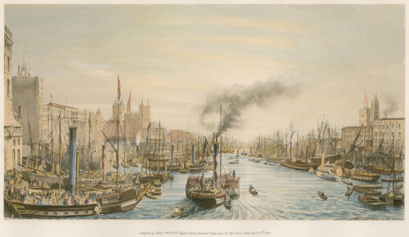 The Pool, från London Bridge, på morgonen av William Parrott