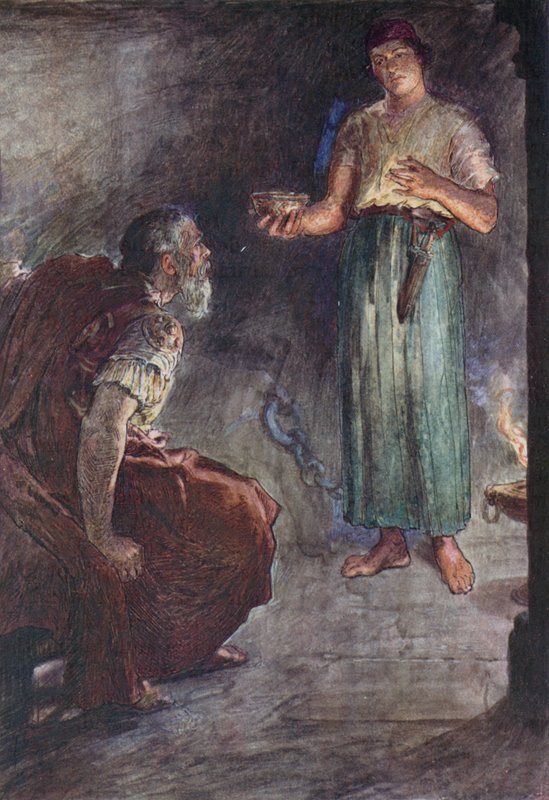 Philopoemen in Prison (färg litho) av William Rainey