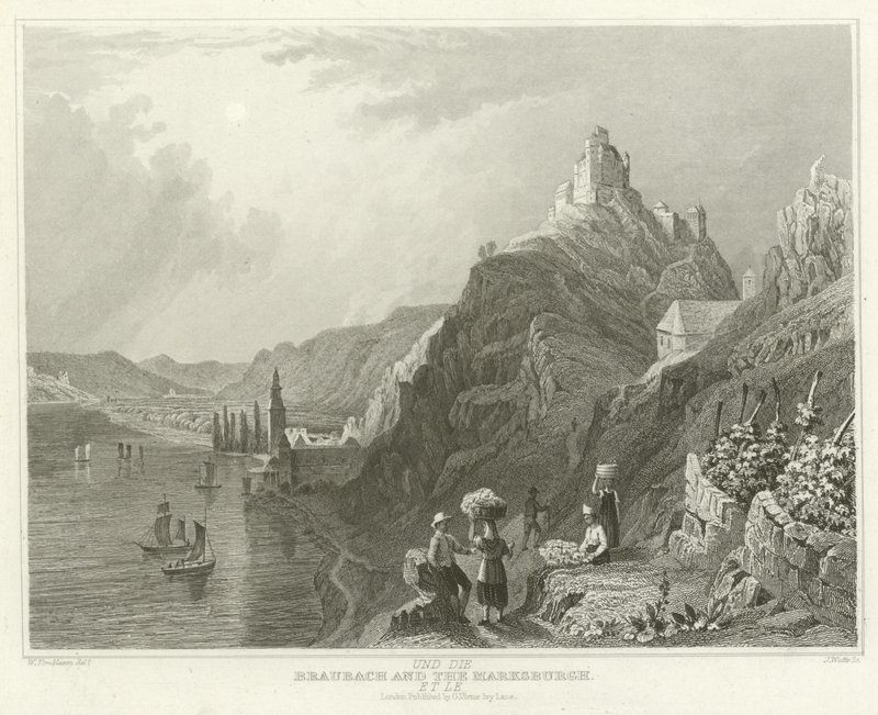 Braubach och Marksburgh av William Tombleson
