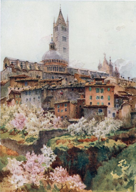 Siena. Katedralen (färg litho) av William Wiehe Collins