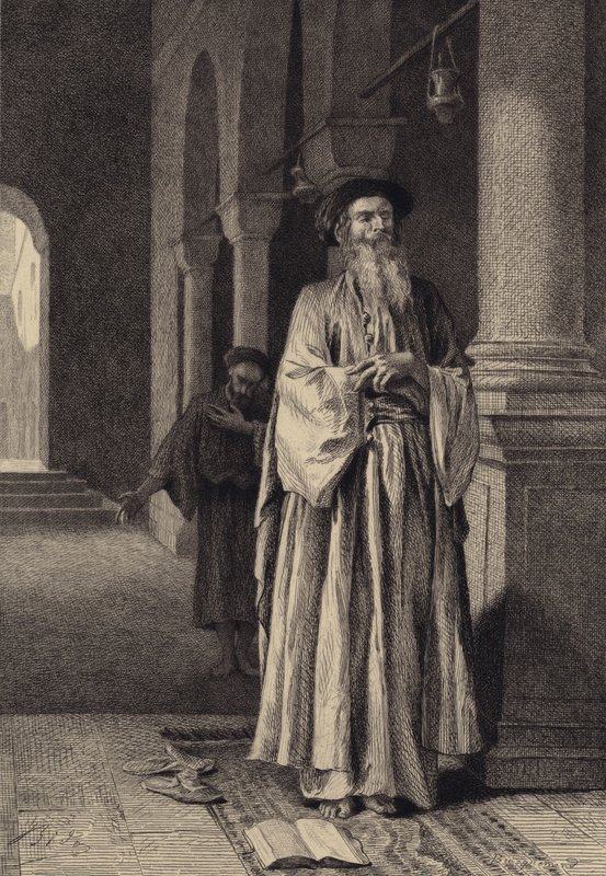 Fariséen och publikanen av after Albert Robida