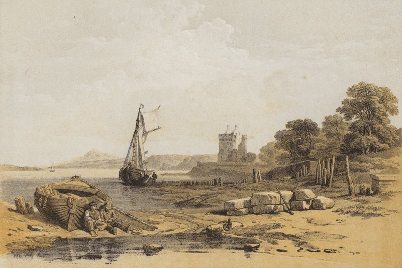 Barnbougle Castle (chromolitho) av after C. Stanfield