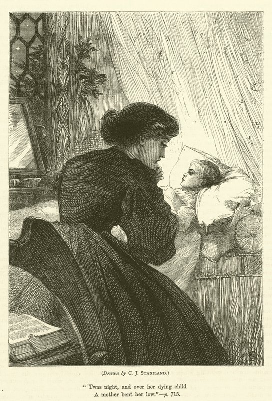 Det döende barnet av after Charles J. Staniland