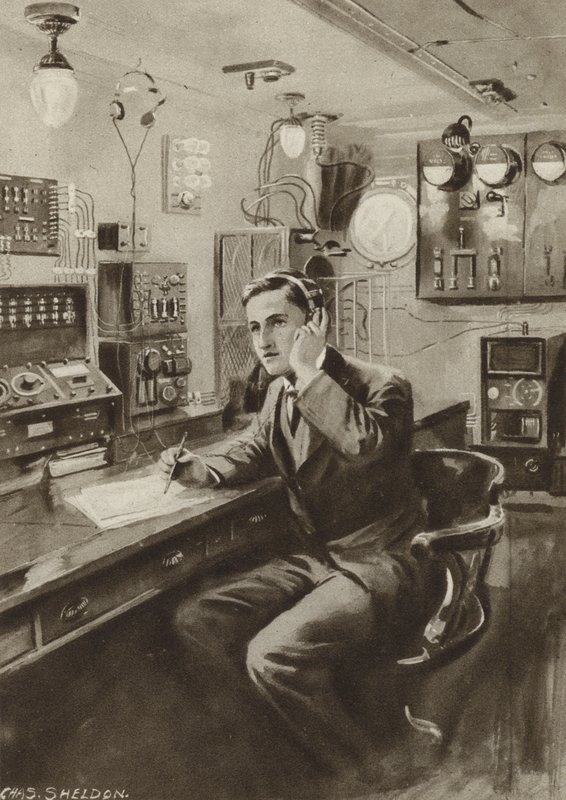 Trådlös operatör av after Charles Mills Sheldon