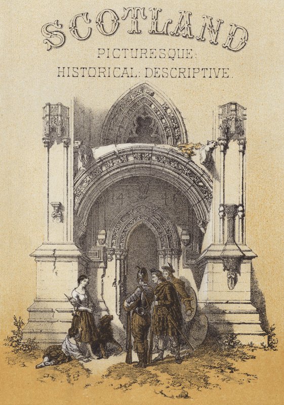 Ingång till Roslin Chapel (chromolitho) av after David Roberts