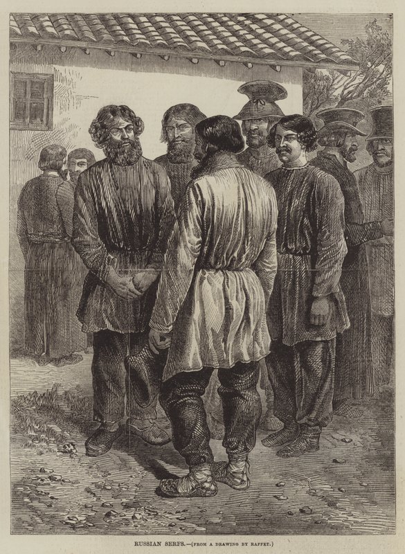 Russian Serfs  av after Denis Auguste Marie Raffet