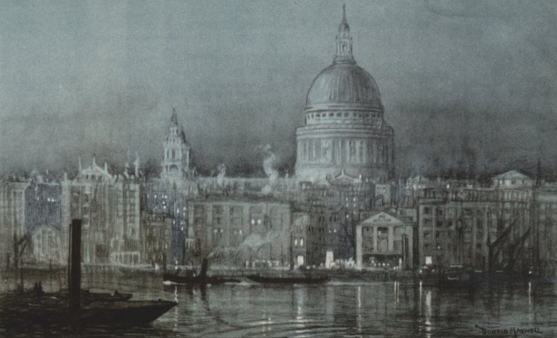 St Pauls från floden av after Donald Maxwell