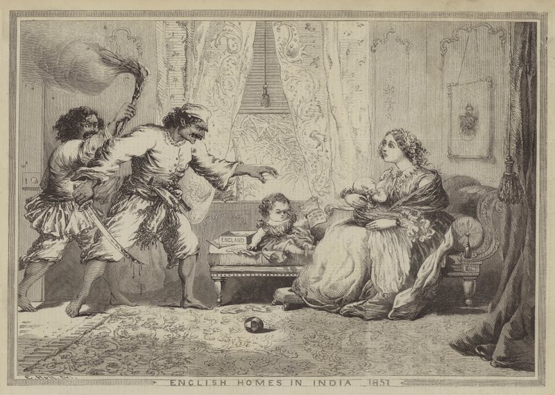 Engelska hem i Indien, 1857 av after Edward Hull