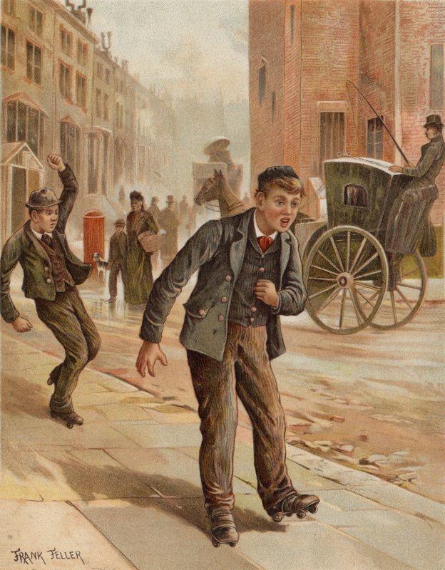 A Doubtful Turn (chromolitho) av after Frank Feller