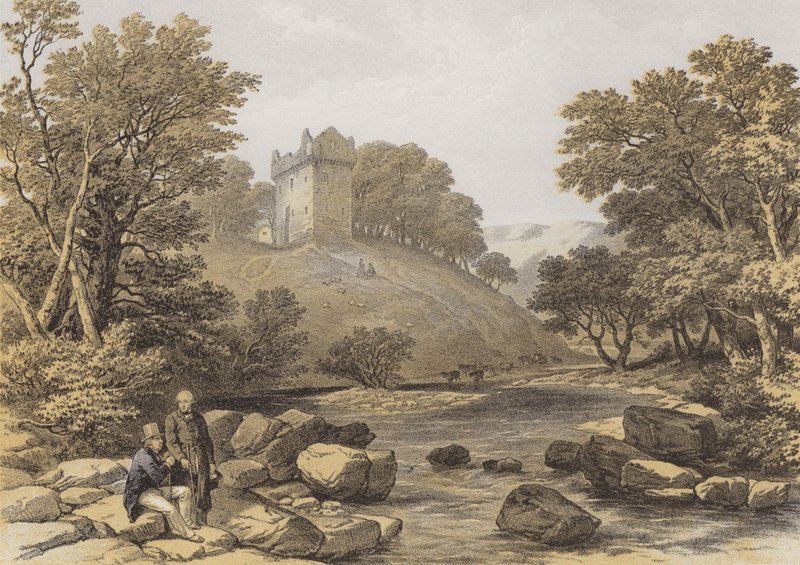 Newark Castle (chromolitho) av after George Cattermole