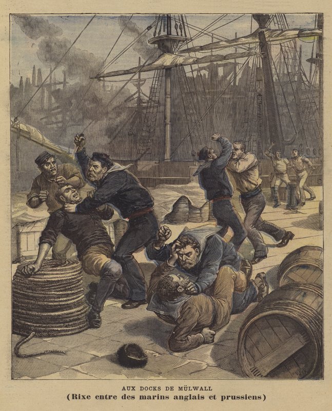 Vid Millwall Docks av after Henri Meyer