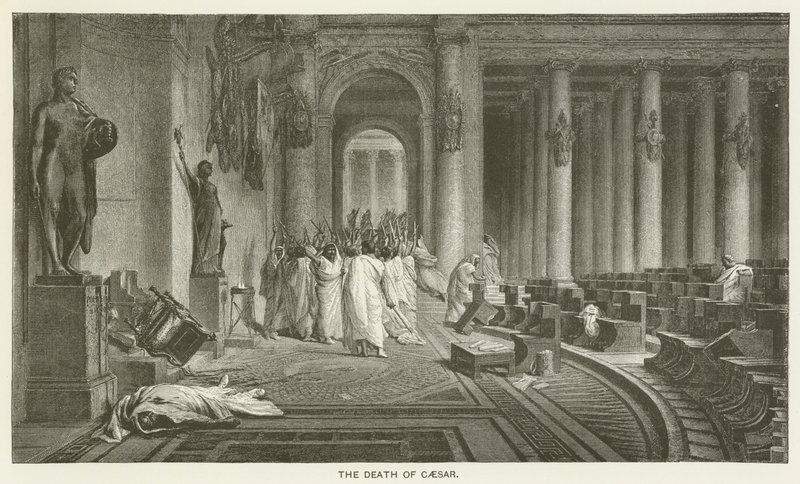 Caesars död av after Jean Leon Gerome