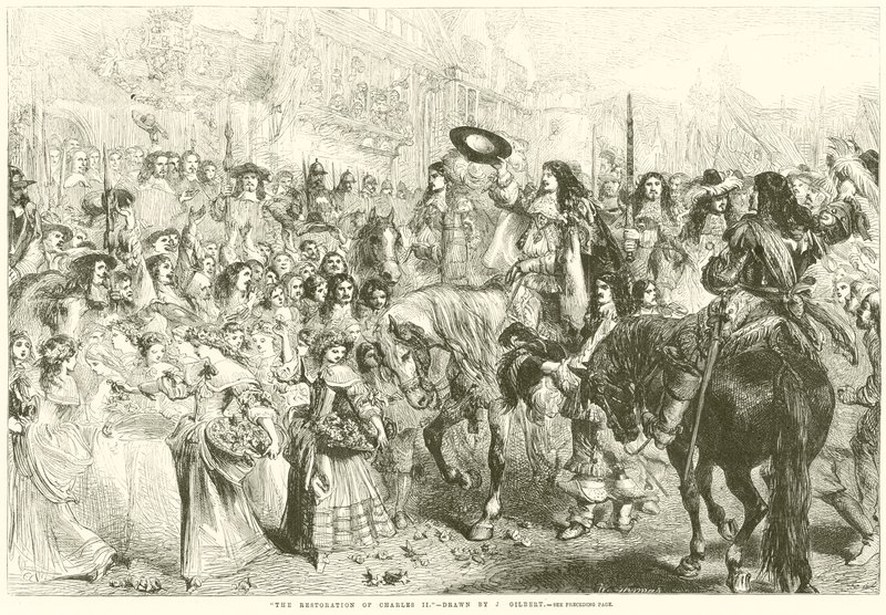 The Restoration of Charles II  av after John Gilbert