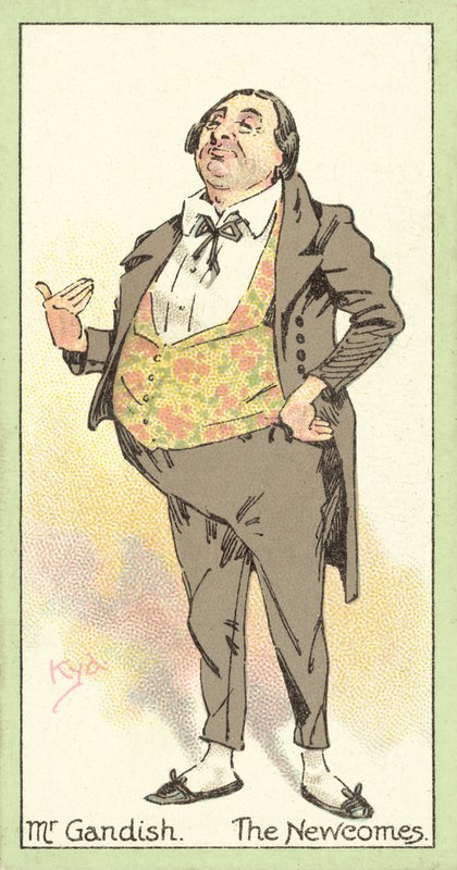 Mr Gandish, The Newcomes (chromolitho) av after Joseph Clayton Clarke