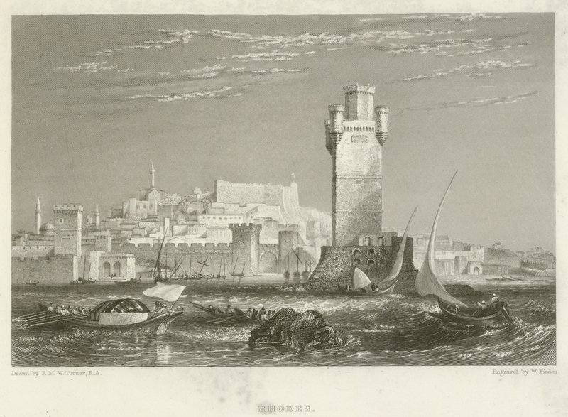 Rhodos av after Joseph Mallord William Turner