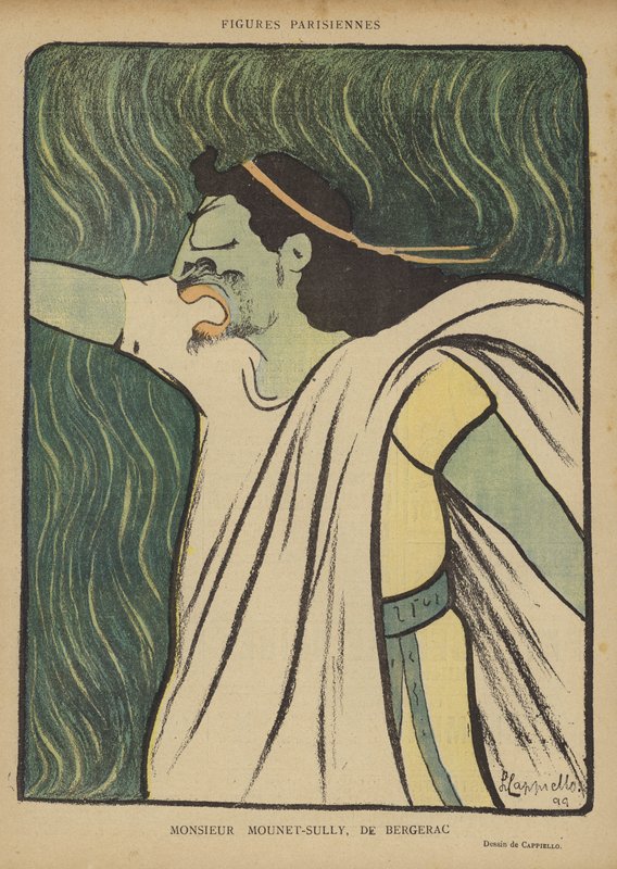 Mounet-Sully, Illustration för Le Rire av after Leonetto Cappiello