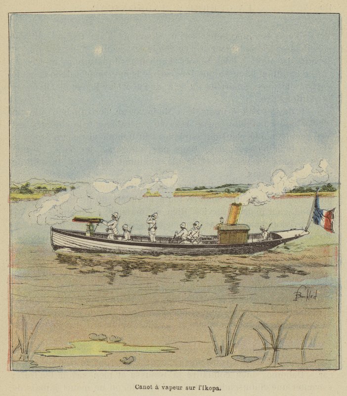 Ångbåt på Ikopa av after Louis Charles Bombled