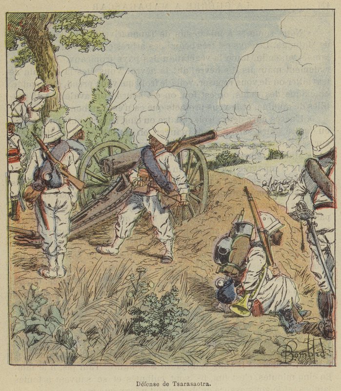 Tsarasaotras försvar av after Louis Charles Bombled