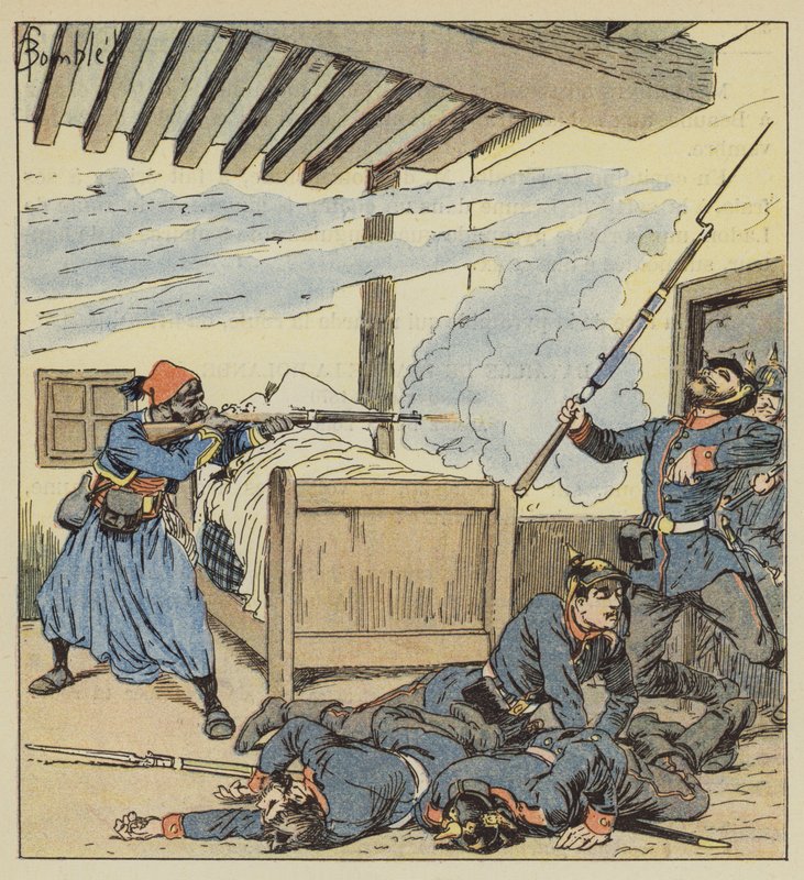 Ali-ben-Kacems heroiska försvar av after Louis Charles Bombled