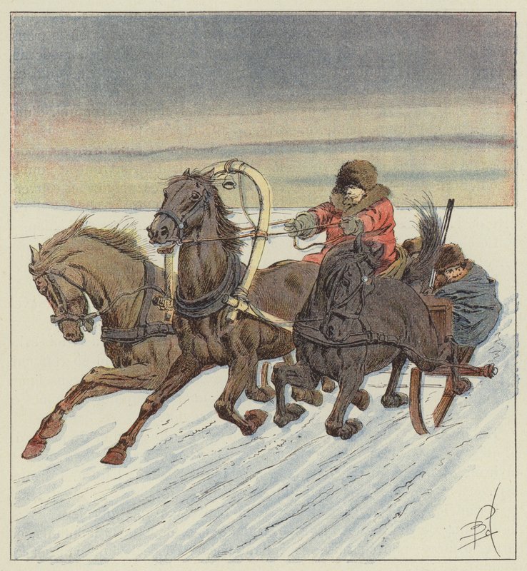 I trojka på Baikal av after Louis Charles Bombled