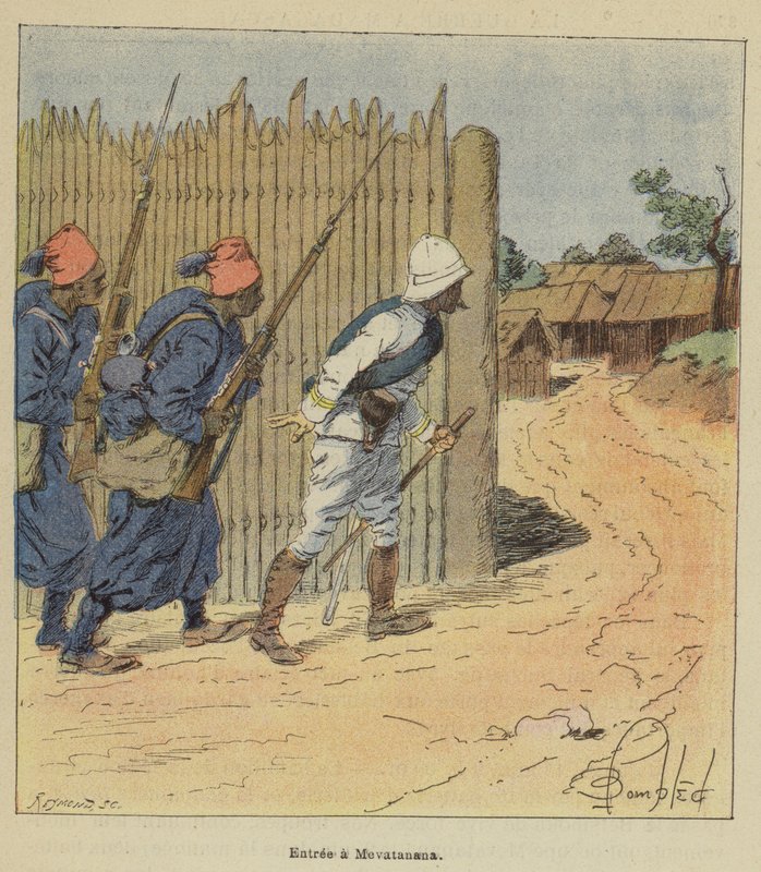 Förrätt en Mevatanana av after Louis Charles Bombled