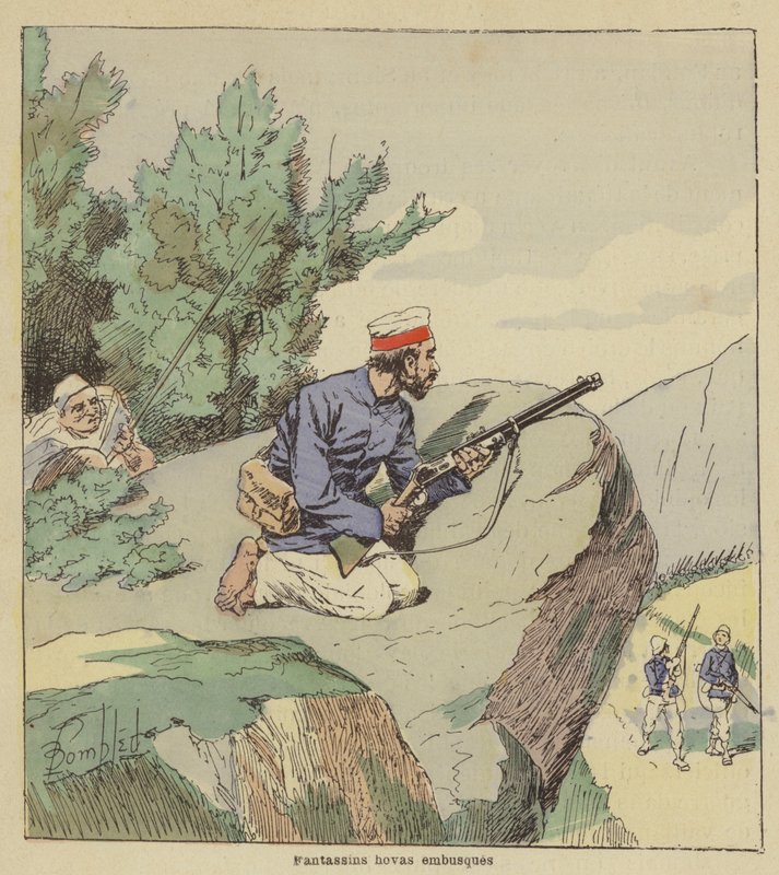 Hova Infanteri Ambushers av after Louis Charles Bombled