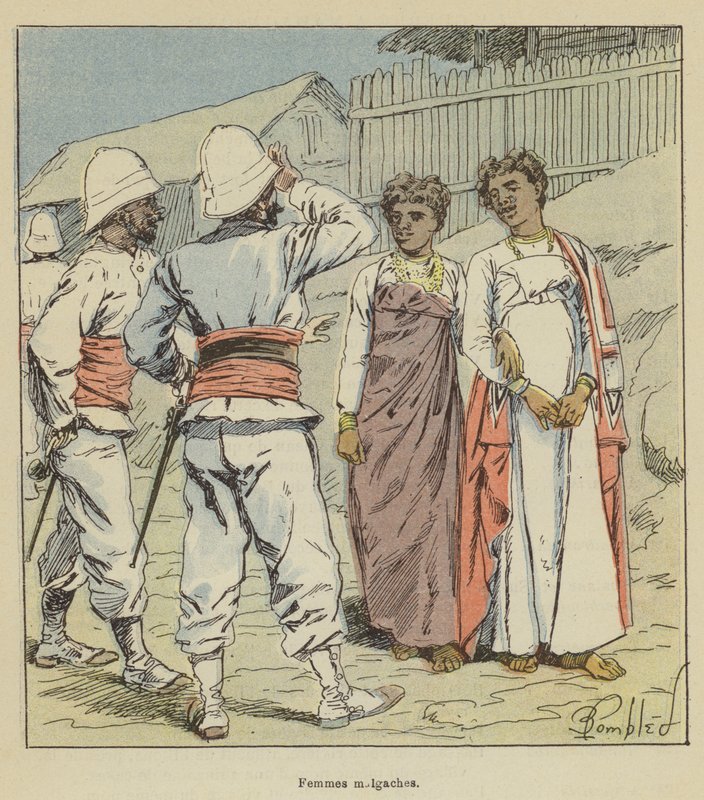 Madagaskar kvinnor av after Louis Charles Bombled