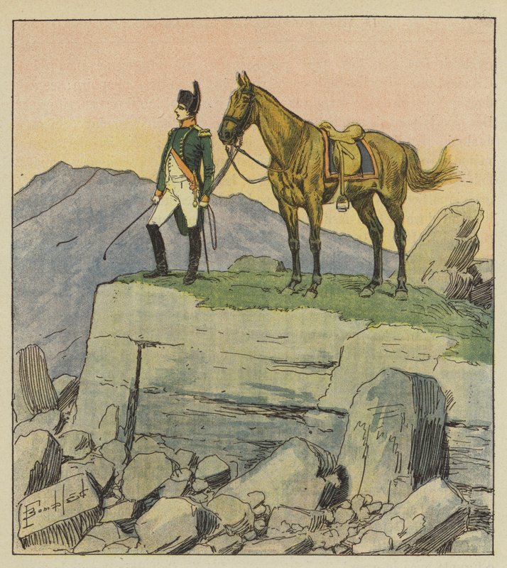 Kejsaren mitt i ruinerna av after Louis Charles Bombled