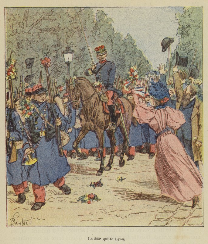Den 200:e lämnar Lyon av after Louis Charles Bombled