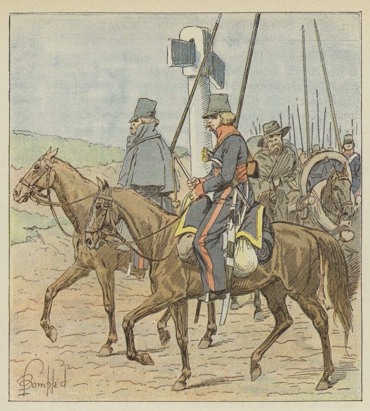 Vanliga Don Cossacks av after Louis Charles Bombled