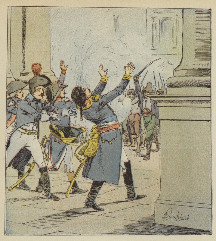Duphots död av after Louis Charles Bombled