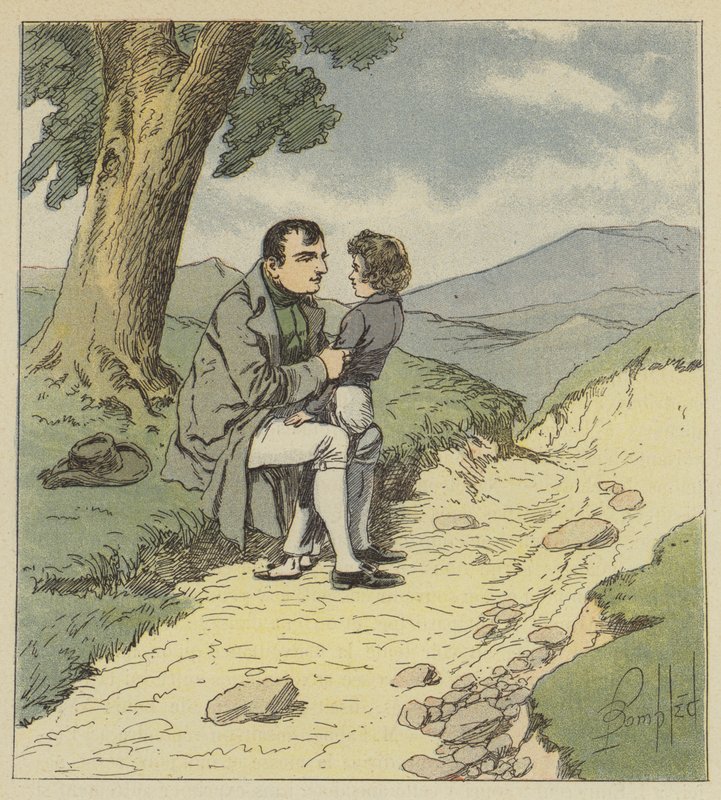 Napoleon och Tristan de Montholon av after Louis Charles Bombled