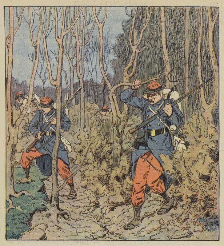 Våra soldater i skogen av after Louis Charles Bombled