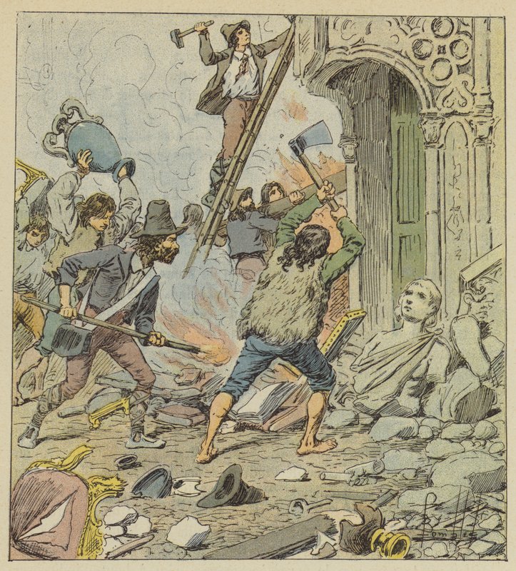 Plundring av Rom av after Louis Charles Bombled