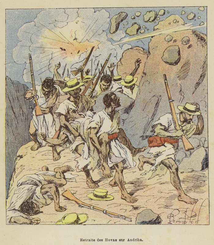Hovas reträtt på Andriba av after Louis Charles Bombled