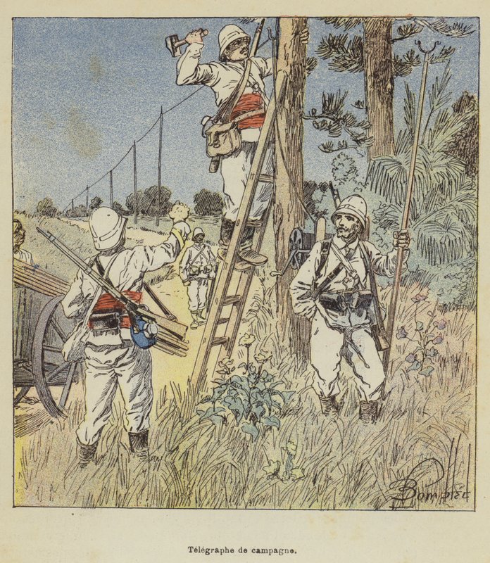 Fälttelegraf av after Louis Charles Bombled