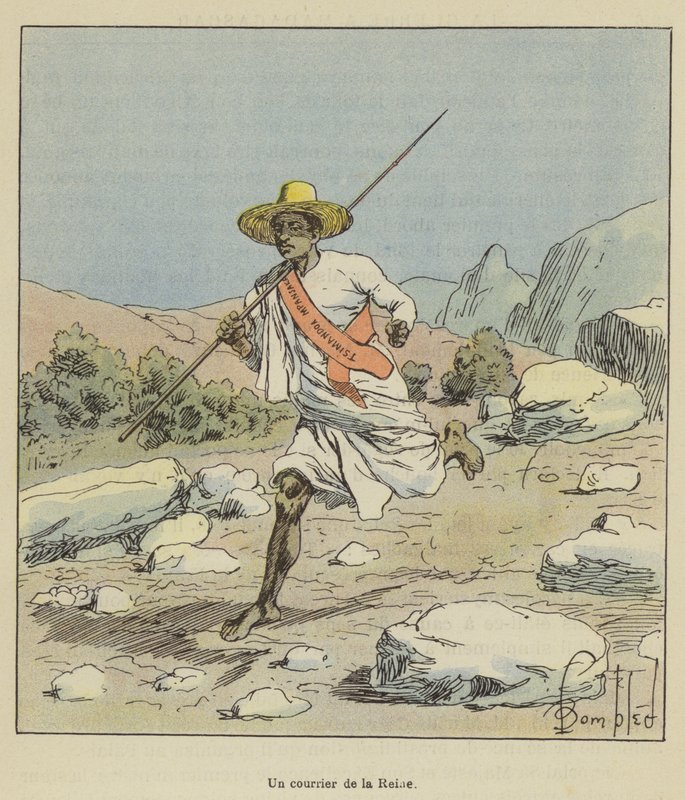 En kurir från drottningen av after Louis Charles Bombled