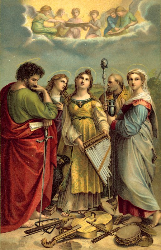 St Cecilia (chromolitho) av after Raphael