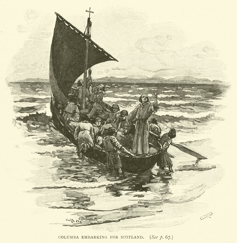Columba på väg till Skottland av after William Henry Margetson